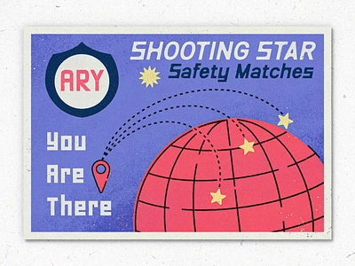 Shooting Star Safety Matches app design artifact bazaar brand design matchbook matchbox art minimal art poster design retro matchbox safety matches shooting star texture brushes texture design travel travel brand vintage matchbox you are here you are there