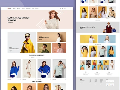 Alexa Fashion Website Design branding design figma figma web design graphic design illustration landing page design ui ui design uiux ux ux design web design web template website design figma website redesign