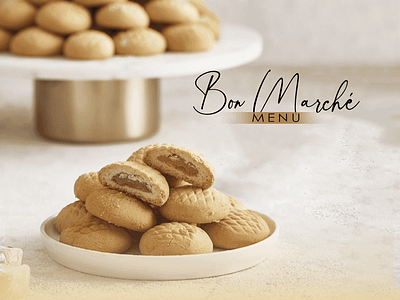 Bon Marche - Menu Design brochure brown colors design flyer gold graphic design hand logo logo design menu menu design mockup pastry restaurant restaurant menu design sweets white