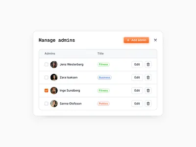 Manage admins admin app b2b clean manage minimal panel product design saas ui ux web web app