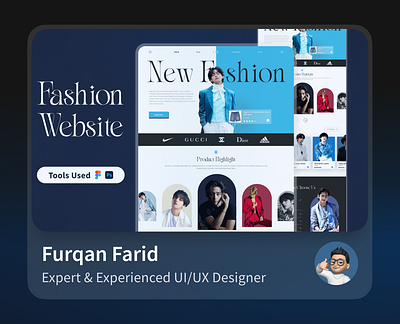 UI/UX Design for a Fashion Web Landing Page clean design creative design e commerce fashion fashion brand fashion website figma landing page minimalistic modern design online store product display product showcase responsive design shopping experience uiux design user experience user interface visual design web design