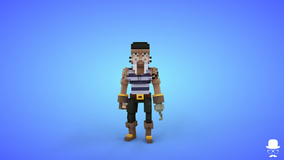 Walrus Mutant 3 Voxel Character - 3D Fantasy Creature 3d 3d model avatar character character design creature fantasy game art game asset humanoid lowpoly magicavoxel monster mutant pirate sea unity3d voxedit voxel art walrus