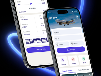 Flyway Mobile App appinterface bookingapp cleandesign flightbookingapp flighttracker mobileappdesign mobileui modernui productdesign travelapp travelcompanion traveltech uiinspiration