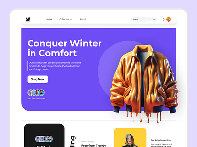 Winter Cloth Collection Landing Page 🔥 jacket landing page jacket web design jacket web ui design landing page mobile app design product design trending web design ui design ui design trends unique web design uxui design web design website design website ui design winter collection landing page winter collection web design