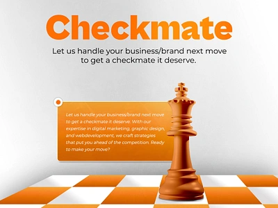 Checkmate your competition! ♟️ animation branding design digitalmarketing graphic design illustration logo marketing ortizmultimedia photoshop post seo services smm socialmediadesign ui