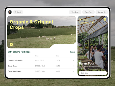 Agriculture Website Concept agriculture branding concept crops design farm green organic ui ux website yellow