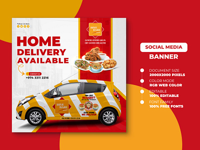 Food Delivery Car Social Media Post Design ads ads design canva social media post design car post design create social media post flyer design graphic design instagram post design social media banner social media banner ads social media banner design social media banner post social media post social media post advertising social media post design social media post design free social media post design mockup social media post designer social media post template social media poster