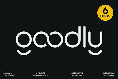 Goodly Font alternate branding creative design display elegant font futuristic illustration ligature logo luxury modern round rounded sans serif typeface typography ui unique