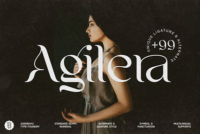 Agilera Font alternate beauty branding decorative design display elegant feminie font illustration ligature logo logotype luxury minimalist typeface typography ui unique wedding