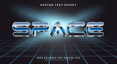 Space 3d editable text style Template galaxy