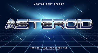 Asteroid 3d editable text style Template galaxy