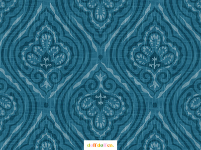 Tropical Batik Grasscloth (Sapphire) batik dye fabric design grasscloth texture ornate illustration procreate repeating pattern surface design tropical damask