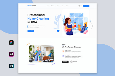 Cleaning Service Web Header creative web design design header ui uiux user experience ux design visual deft visual design web application web design web flow web header design web ui website design website ui