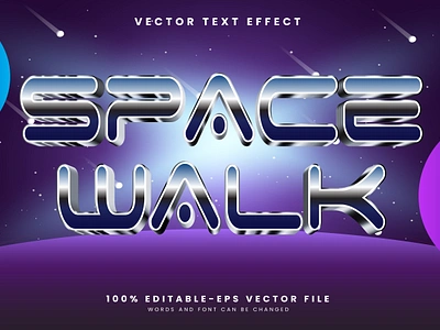 Space Walk 3d editable text style Template galaxy