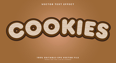 Cookies 3d editable text style Template delicious