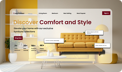 E-commerce Furniture Store 3d animation branding flowershop furniture graphic design landing logo mobile motion graphics travel ui ux webpage