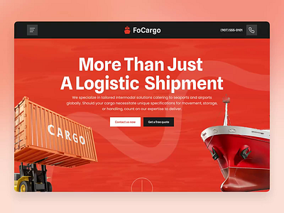 FoCargo - Logistic Website Design app design cargo delivery app design door to door focotik international shipment landing page landing page design live tracking logistic mobile app shipment app shipping shipping app ui user interface design ux website