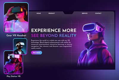 VR Futuristic Landing Page design futuristic landing page ui vr