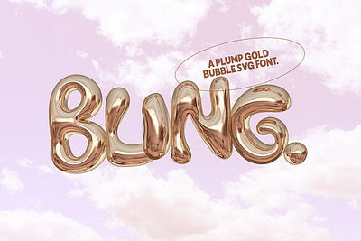 Bling - A Gold Balloon SVG Font 3d bubble font balloon font bold bubble font fashion bubble font fat bubble font gold bubble font golden bubble font metal bubble font rich bubble font shine bubble font shiny bubble font svg bubble font svg font trendy bubble font