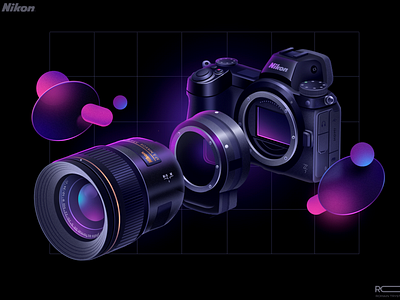 Nikon 📸 brand branding design designer dribbble gradient illustration saas screen splash tech technology topdesigner vector