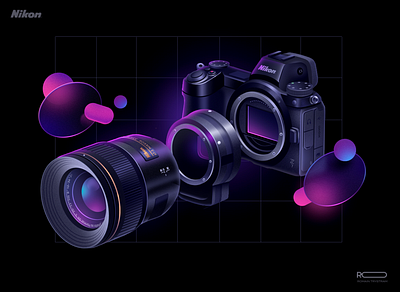 Nikon 📸 brand branding design designer dribbble gradient illustration saas screen splash tech technology topdesigner vector