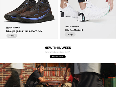 Nike website design ui ux