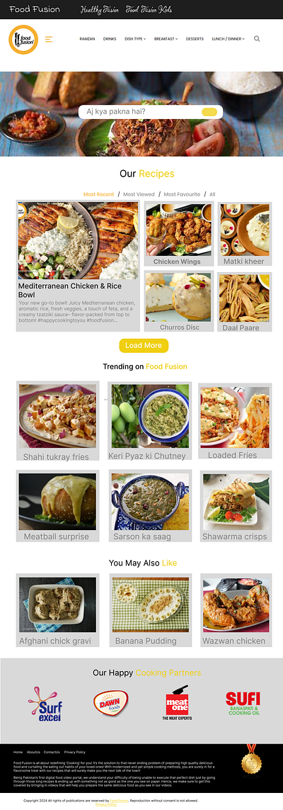 Food fusion design typography ui ux