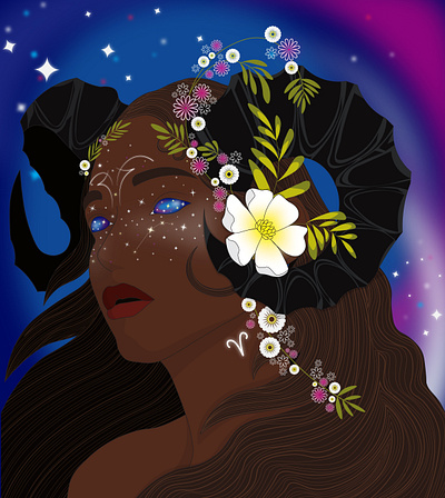 Fantasy & Astrological Digital Illustrations adobe illustrator astrological art design fantasy floral