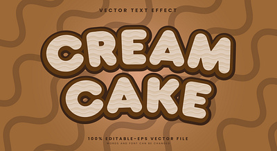 Cream Cake 3d editable text style Template cream