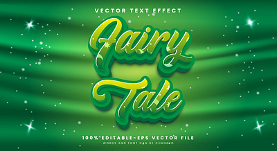 Fairy Tale 3d editable text style Template greeting