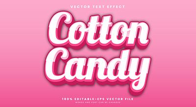 Cotton Candy 3d editable text style Template creative