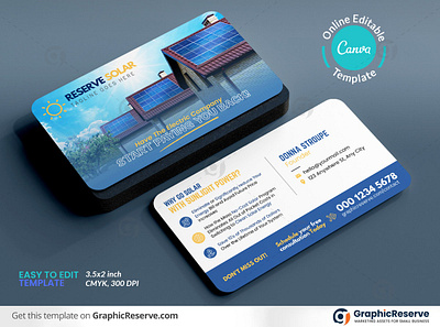 Solar Service Marketing Business Card Layout Canva business card design business card template canva solar business card personal business card solar business card stationery design