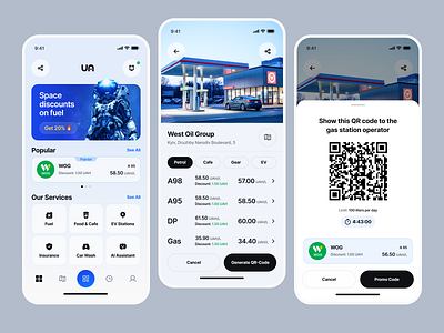 Taxi UA - Save App on Fuel for Drive app fuell mobile app petrol product design qr cde save taxi ui