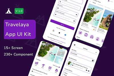 Travelaya App UI Kit branding graphic design ui uidesign uikit