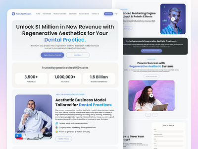 Regenerative Aesthetic Systems Website for Dental Practices product ui ux web