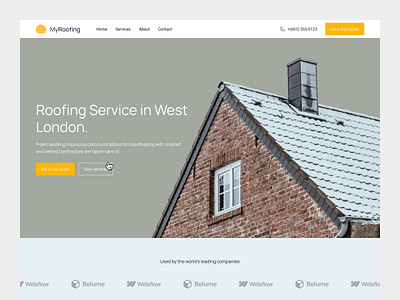 Minimalist Roofing Website for Roofing Company ads design advertising branding design graphic design home service landing page roofing services small business ui user interface ux web design