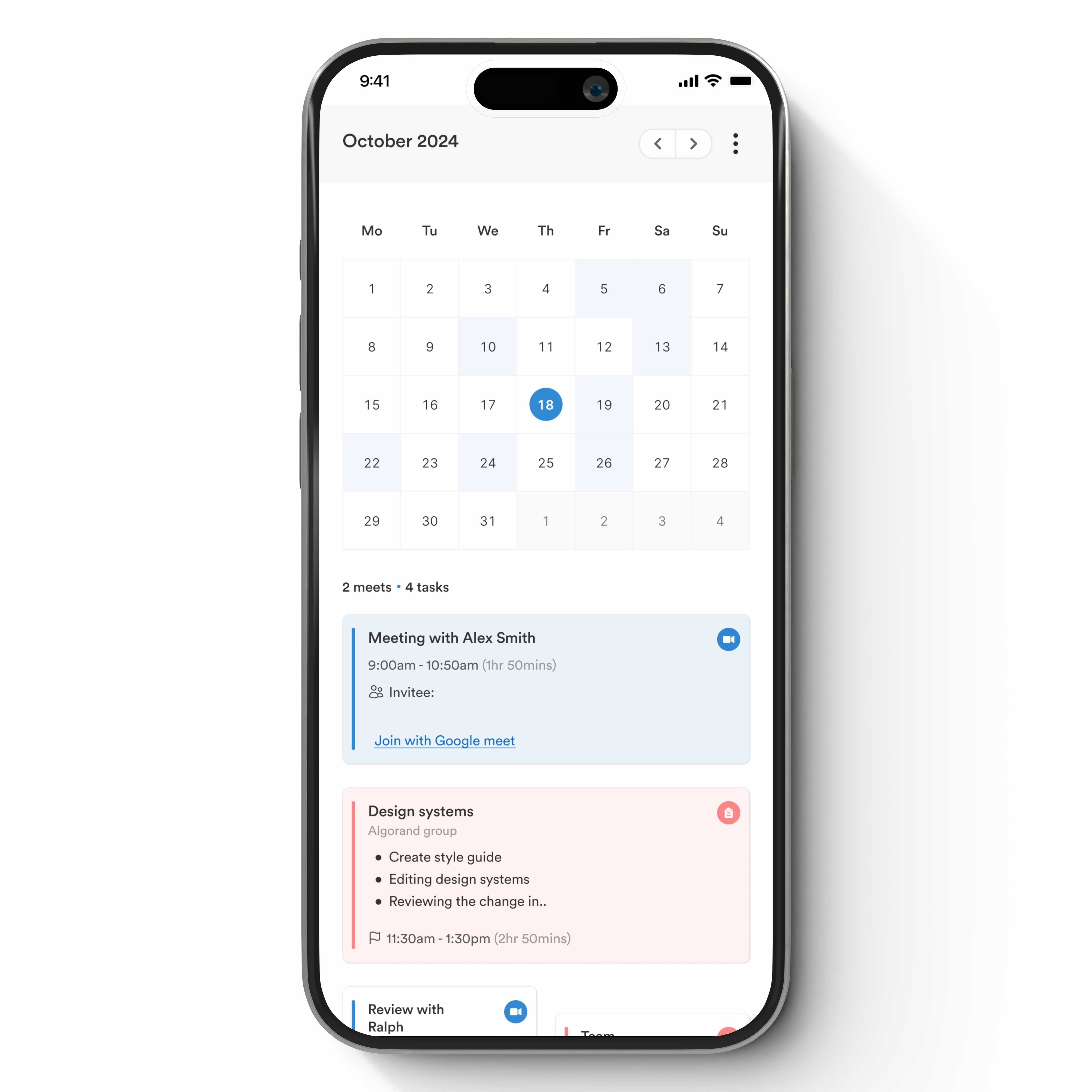 Calendar app design 📅 app design saas ui user interface ux