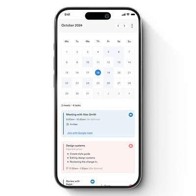 Calendar app design 📅 app design saas ui user interface ux