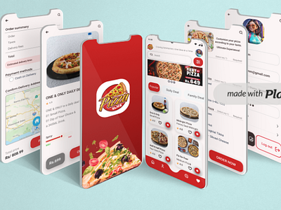 PIZZA SLICE MOBILE APP UI DESIGN app design design figma food app food delivery mobile app mobile app design mobile app ui mockup pizza app pizza mobile app ui ui ux