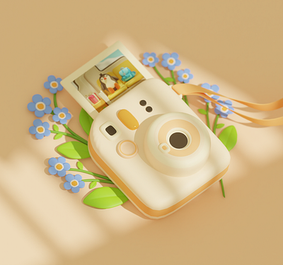 Camera 3d character color concept design drawing illustration