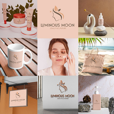 LUMINOUS MOON SKINCARE PRODUCT LOGO DESIGN & BRANDING adobe illustrator adobe photoshop brand brand guidelines brand identity branding graphic design illustrator logo logo design photoshop product design skincare skincare product