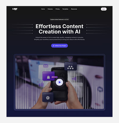 InnoVist - The AI-Powered Content Creation Platform figma landing page ui design uiux user experience user interface