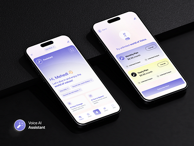 Voice AI Assistant - UI Exploration aiapp aiproduct aiui aiux appdesign chat chatbozapp hilf al hilf al digital interface minimal subscriptionui trending ui uiuxdesign ux visual voiceai voiceassistant voicetechnology