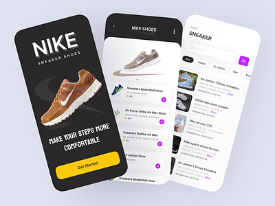 Nike sneaker shoes mobail app nike sneaker ui ui design ux ux design