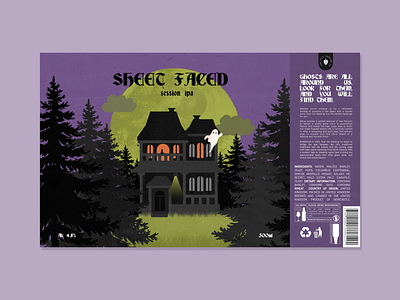 SHEET FACED | Pow City Brewing Co. alcohol beer beer brand beer design beer label brand design brand designer branding design graphic design halloween illustration label design packaging packaging design print spooky