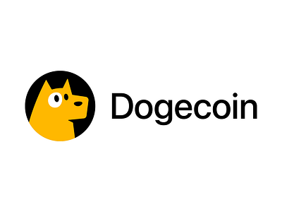 Dogecoin app branding btc clean coin crypto dog dogecoin eth icon illustration logo logotype minimalism redesign ui yellow