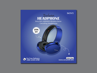 HEADPHONE-Social Media Post\Ad Design branding creative design facebook post graphic design headphone ad design headphone banner design instagram post print product design template