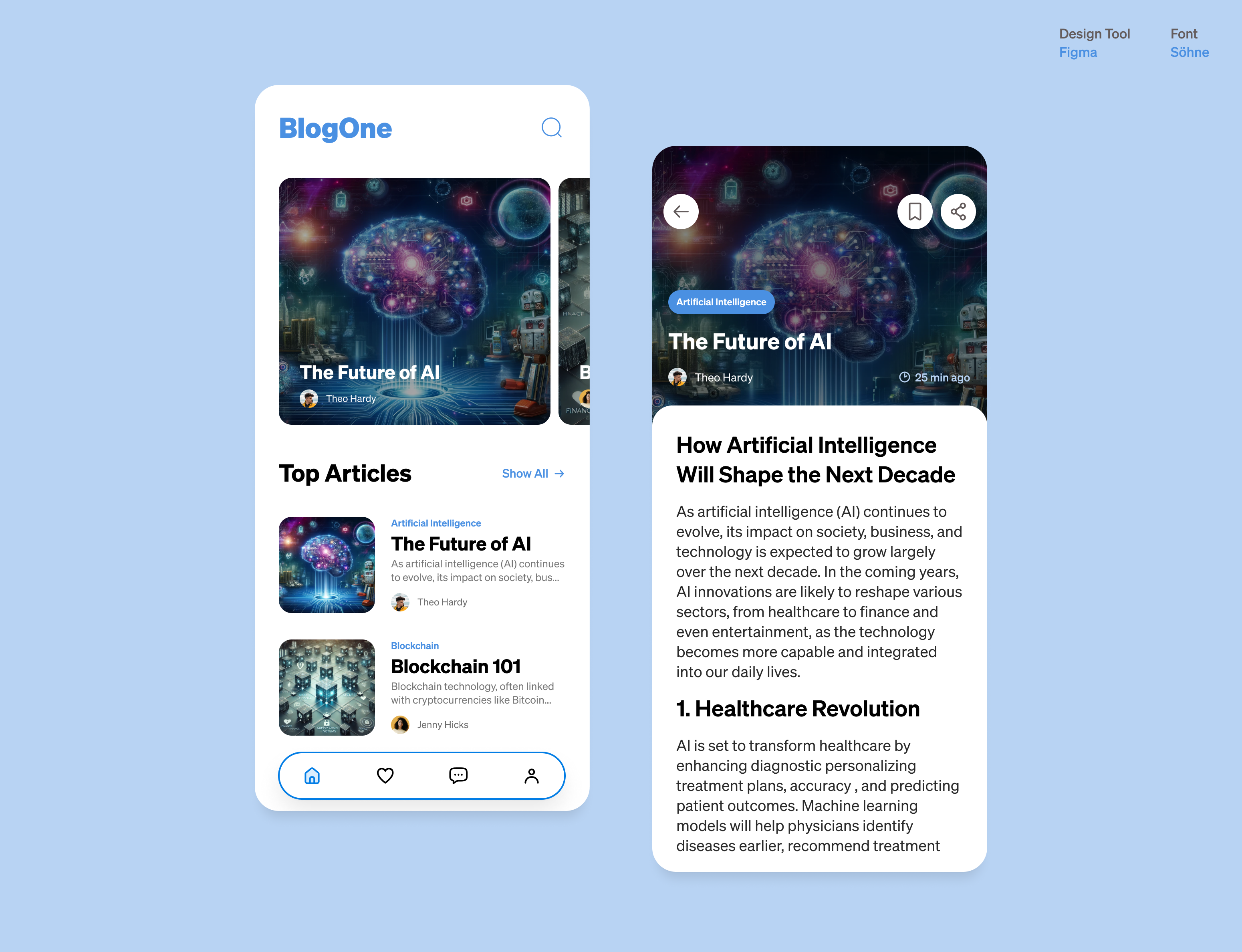 Blog App UI Design app article article reader blog blog app design mobile tech blog technology ui ux