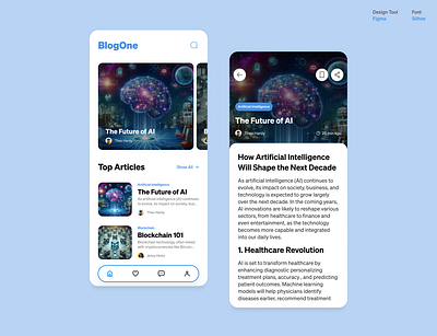 Blog App UI Design app article article reader blog blog app design mobile tech blog technology ui ux