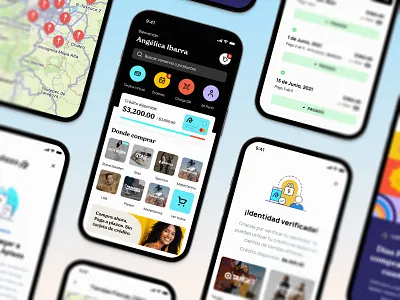 Aplazo. Compra ahora. Paga a plazos. aplazo cart dashboard finance fintech id identity illustration installments ios iphone kyc madebysan map mexico plazos ui wallet